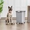 IRIS USA Dog Food Storage Container with Wheels, 2-Cup Scoop, Gray/Dark Gray